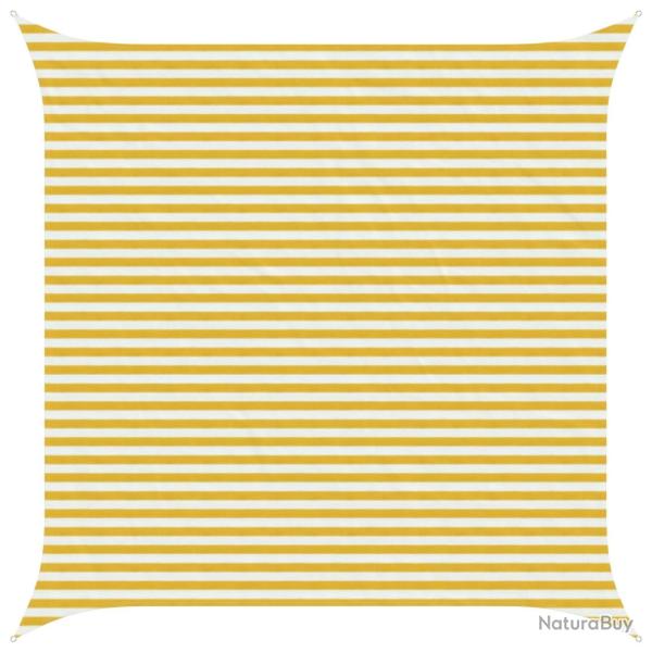 Voile d'ombre Jaune et blanc 4,5 x 4,5 m HDPE