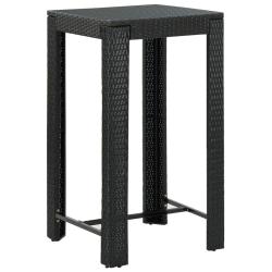 Table de bar de jardin Noir 60,5x60,5x110,5 cm R&eacute;sine tress&eacute;e
