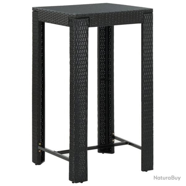 Table de bar de jardin Noir 60,5x60,5x110,5 cm R�sine tress�e