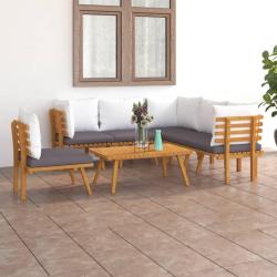 Salon de jardin 7 pcs avec coussins Bois d'acacia solide