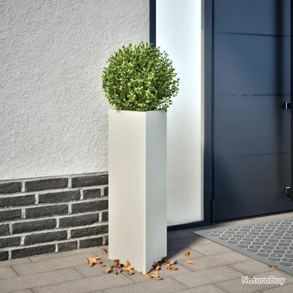 Jardini�res 2 pcs blanc triangulaire 30x26x75 cm acier