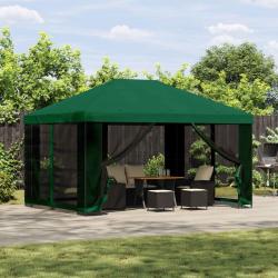 Abri de jardin avec parois 4 &times; 3 m Vert Polyester et Acier