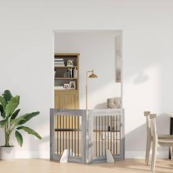 Porte de chien pliable avec supports 2 pcs Sonoma gris 160,5 cm