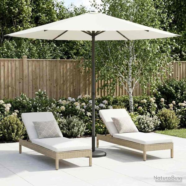 Parasol de jardin 230 x 230 cm Polyester Rectangulaire Cr�me