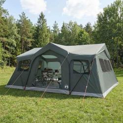 Tente familiale avec toit Vert arm&eacute;e 487 x 340 x 216 cm