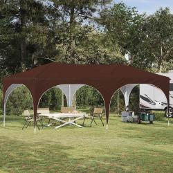 Tente de f&ecirc;te pop-up 575 x 288 x 245 cm Marron Tissu Oxford