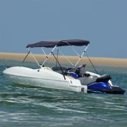 Toit bimini &agrave; 3 arceaux parois lat&eacute;rales 183x(154-167)x137 cm