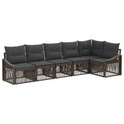 Ensemble de canap&eacute; de jardin 6 pcs Gris polyrotin