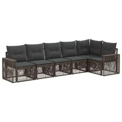 Ensemble de canap&eacute; de jardin 6 pcs Gris et Gris fonc&eacute; polyrotin