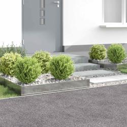 Bordure de Pelouse 4 pcs 100 x 60 x 20 cm Acier Argent&eacute;