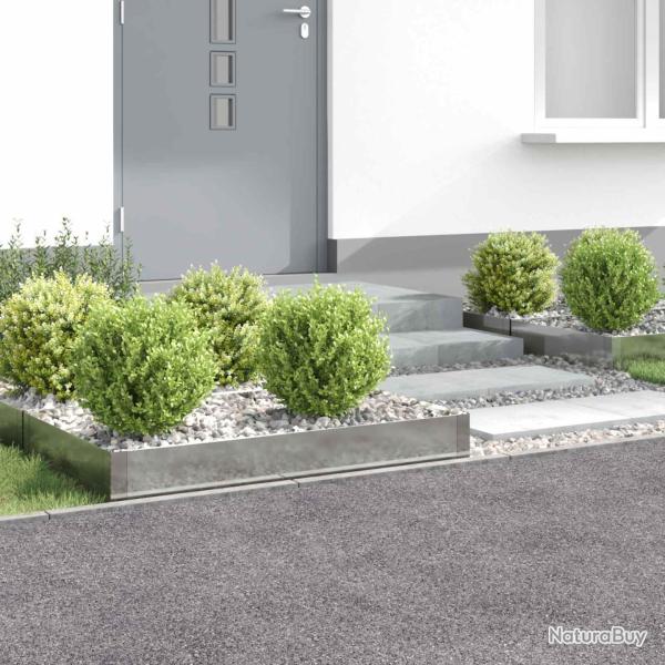 Bordure de Pelouse 4 pcs 100 x 60 x 20 cm Acier Argent�