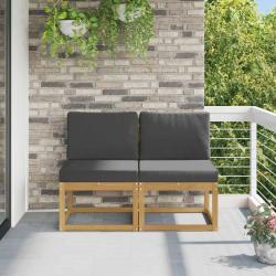 2 Pi&egrave;ce Sofa de milieu ext&eacute;rieur Bois d'Acacia Massif Blanc