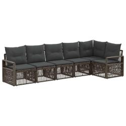 Ensemble de canap&eacute; de jardin 6 pcs Gris polyrotin