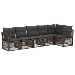 Ensemble de canap&eacute; de jardin 6 pcs Gris polyrotin