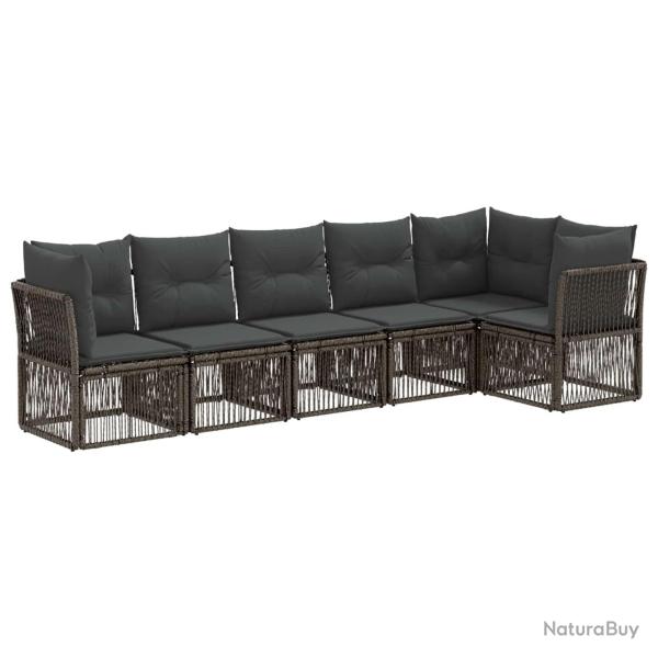 Ensemble de canap� de jardin 6 pcs Gris polyrotin