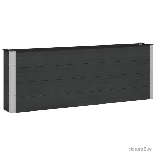 Jardini�re sur�lev�e Noir 200 x 30 x 72 cm WPC et Aluminium