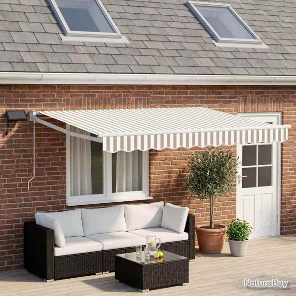 Store r�tractable manuel avec LEDs Gris clair et blanc