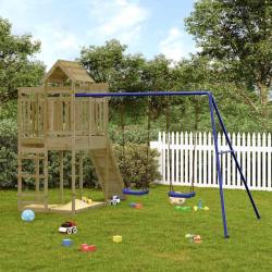 Aire de jeux d'ext&eacute;rieur bois de pin impr&eacute;gn&eacute;