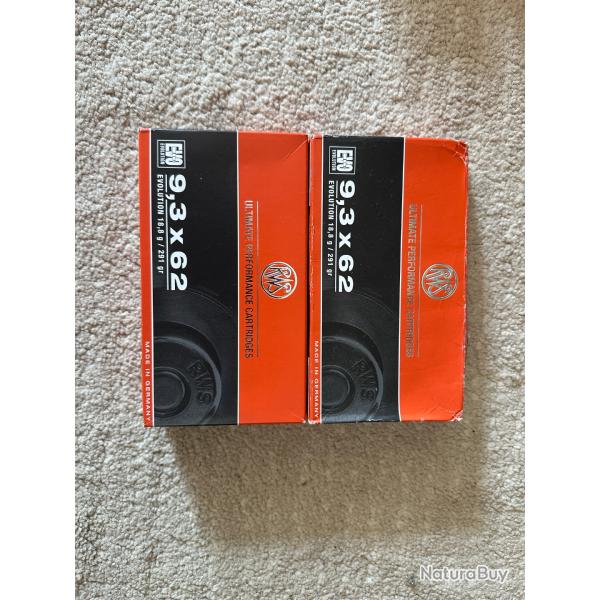 2 bo�tes de balles Evo RWS 9,3x62