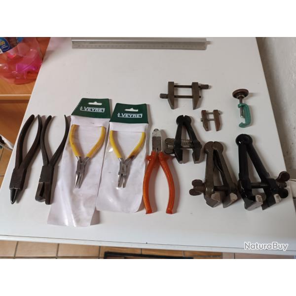 Lot outils armurier bijoutier horloger professionnel
