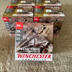125 Cartouches sp&eacute;cial Fibre Winchester Plomb 4 calibre 20 en 28 grammes
