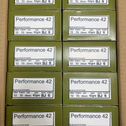 !! DESTOCKAGE !! CARTOUCHES JOCKER PERFORMANCE 42 BJ 12/70 PB6 CARTON 250