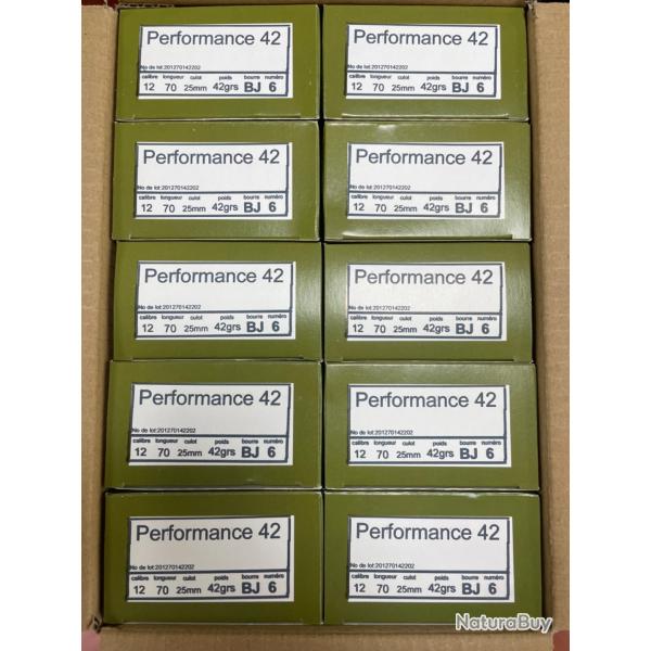 !! DESTOCKAGE !! CARTOUCHES JOCKER PERFORMANCE 42 BJ 12/70 PB6 CARTON 250