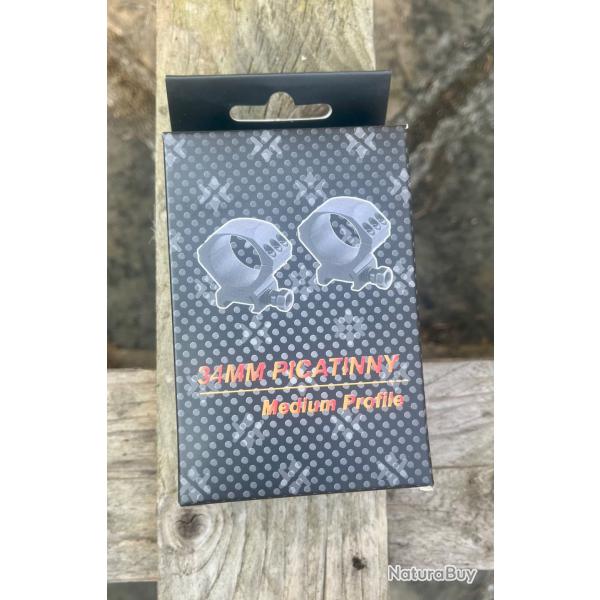 COLLIER VECTOR OPTICS X ACCU PICATINNY 34MM MEDIUM PROFILE