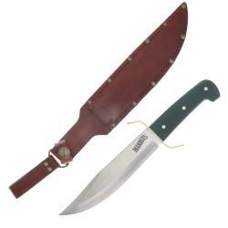 Couteau Fixe Marbles Bowie Green Micarta Lame Acier Inoxydable Manche Micarta Vert &Eacute;tui Cuir MR739 -
