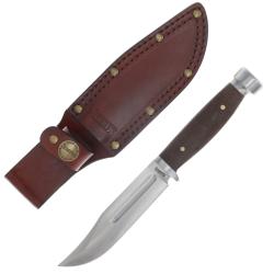Couteau Fixe Marbles Brown Micarta Lame Acier Inoxydable Manche Micarta Marron &Eacute;tui Cuir MR737