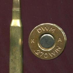 .270 WINCHESTER - marquage : DWM  K A 270 WIN - balle cuivre pointe plomb