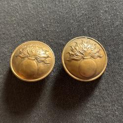 Lot de 2 boutons uniforme fran&ccedil;ais Grenade