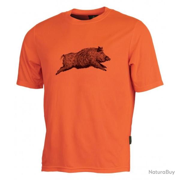 Tee-Shirt Manches Courtes Orange Sanglier Taille L - SOMLYS
