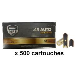 Munitions MFS cal. .45 ACP FMJ 230gr - Lot de 500
