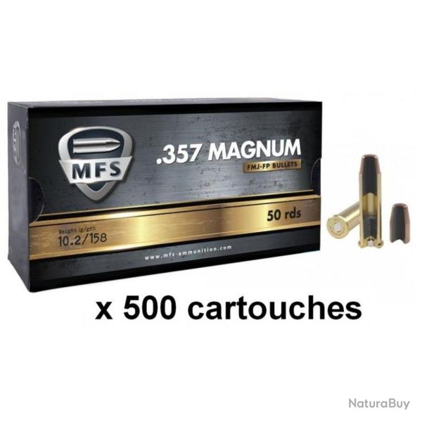 Munitions MFS cal. .357 Magnum FMJ Flat Point 158gr - Lot de 500