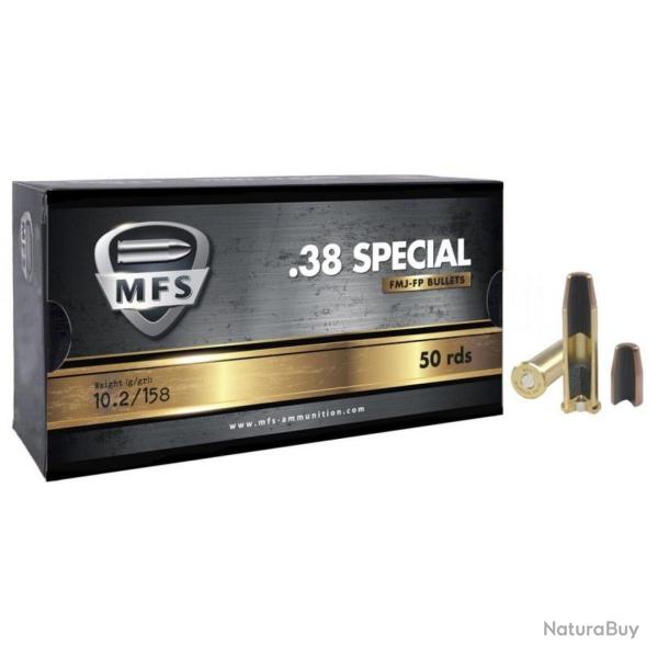 Munitions MFS cal. .38 Sp�cial FMJ Flat Point 158gr - Bo�te de 50