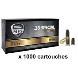 Munitions MFS cal. .38 Sp&eacute;cial FMJ Flat Point 158gr - Lot de 1000