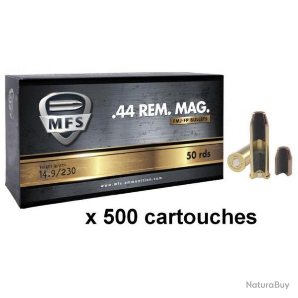 Munitions MFS cal. .44 Rem Mag FMJ Flat Point 230gr - Lot de 500