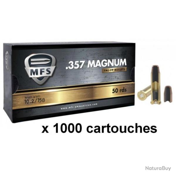 Munitions MFS cal. .357 Magnum FMJ Flat Point 158gr - Lot de 1000