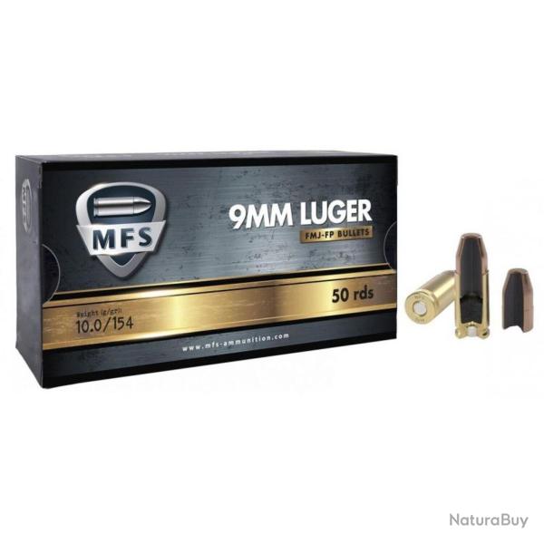 Munitions MFS cal. 9x19 FMJ Flat Point 154gr Subsonic - Bo�te de 50