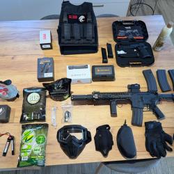 Pack Airsoft complet haut de gamme - Tokyo Marui MK18 NGRS + Hi-Capa + accessoires