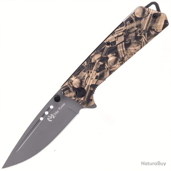 Couteau Max knife lame noire acier 3Cr13 avec � flipper �