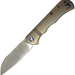 Couteau Pliant Dreamtech Slip Joint Lame Acier VG-10 Manche Titane Bronze DTK4453TBR