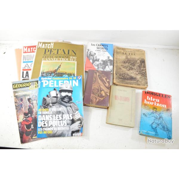 Lot livres et revues sur la Premi�re Guerre Mondiale.