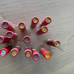 Lot de 14  cartouches anciennes manufactur&eacute;es calibre 24/65 plomb .