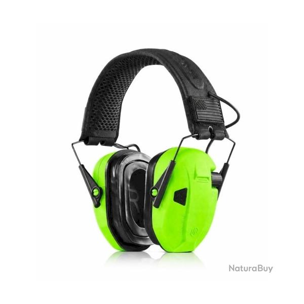Casque antibruit �lectroniques SAVIOR n�on vert