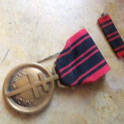 m&eacute;daille de la r&eacute;sistance bronze militaire volontaire r&eacute;sistant &eacute;pingle oxyd&eacute;e rappel