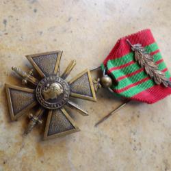 croix guerre dat&eacute;e 1939 1945 ww2 seconde guerre avec palme