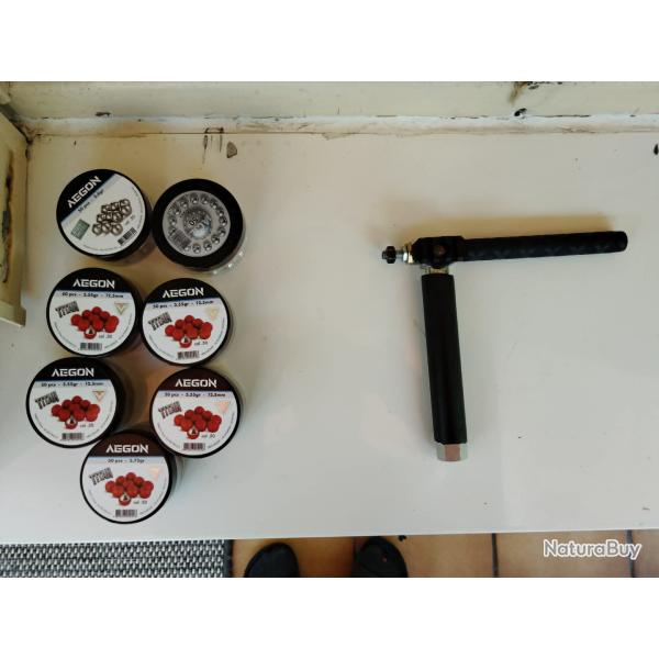 EMBOUT PISTOLET ALARME PAK CAL 50 capacit� 5 coups & 350 BILLES filetage M8X100