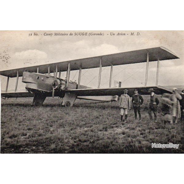 Carte Postale Ancienne - Camp Militaire de Souge (Gironde) - Un Avion - N�8614